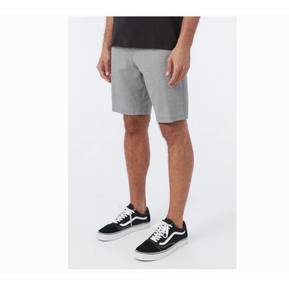 Oneill Mens Reserve Light Stripe 19" Hybrid Shorts Gray W34 Lightweight Stretch
